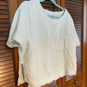 We The Free Crinkle Gauze Oversized Crop